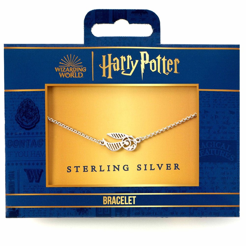 Harry Potter Sterling Silver Charm Bracelet Golden Snitch - Gift Arch