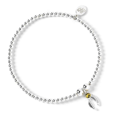 Harry Potter Sterling Silver Crystal Bracelet Golden Snitch - Gift Arch