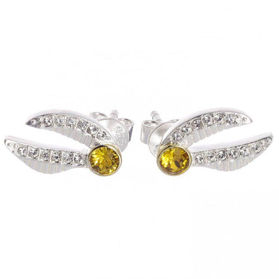 Harry Potter Sterling Silver Crystal Earrings Golden Snitch - Gift Arch