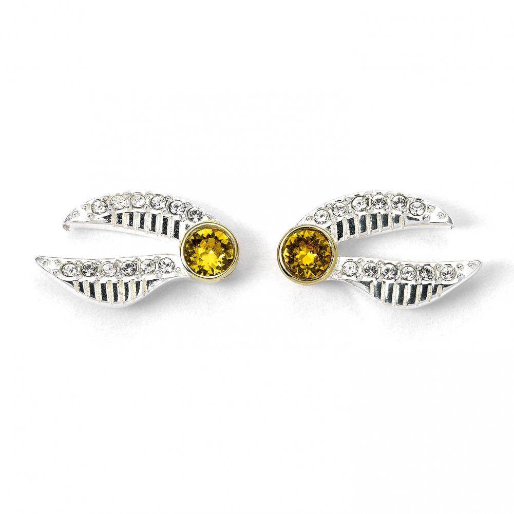Harry Potter Sterling Silver Crystal Earrings Golden Snitch - Gift Arch