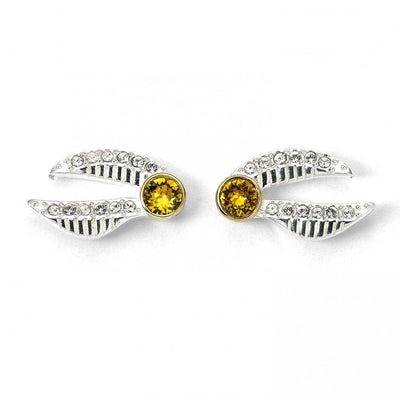 Harry Potter Sterling Silver Crystal Earrings Golden Snitch - Gift Arch