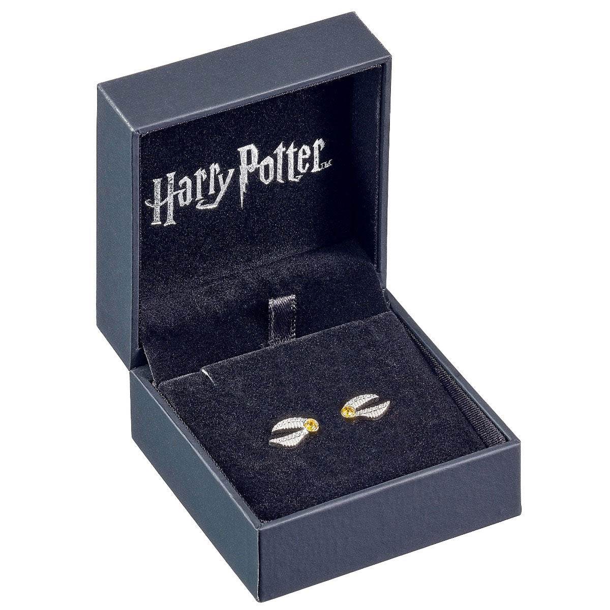 Harry Potter Sterling Silver Crystal Earrings Golden Snitch - Gift Arch