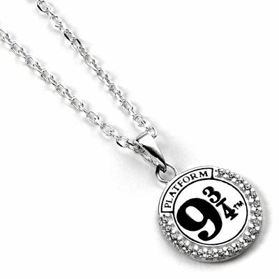 Harry Potter Sterling Silver Crystal Necklace 9 & 3 Quarters - Gift Arch