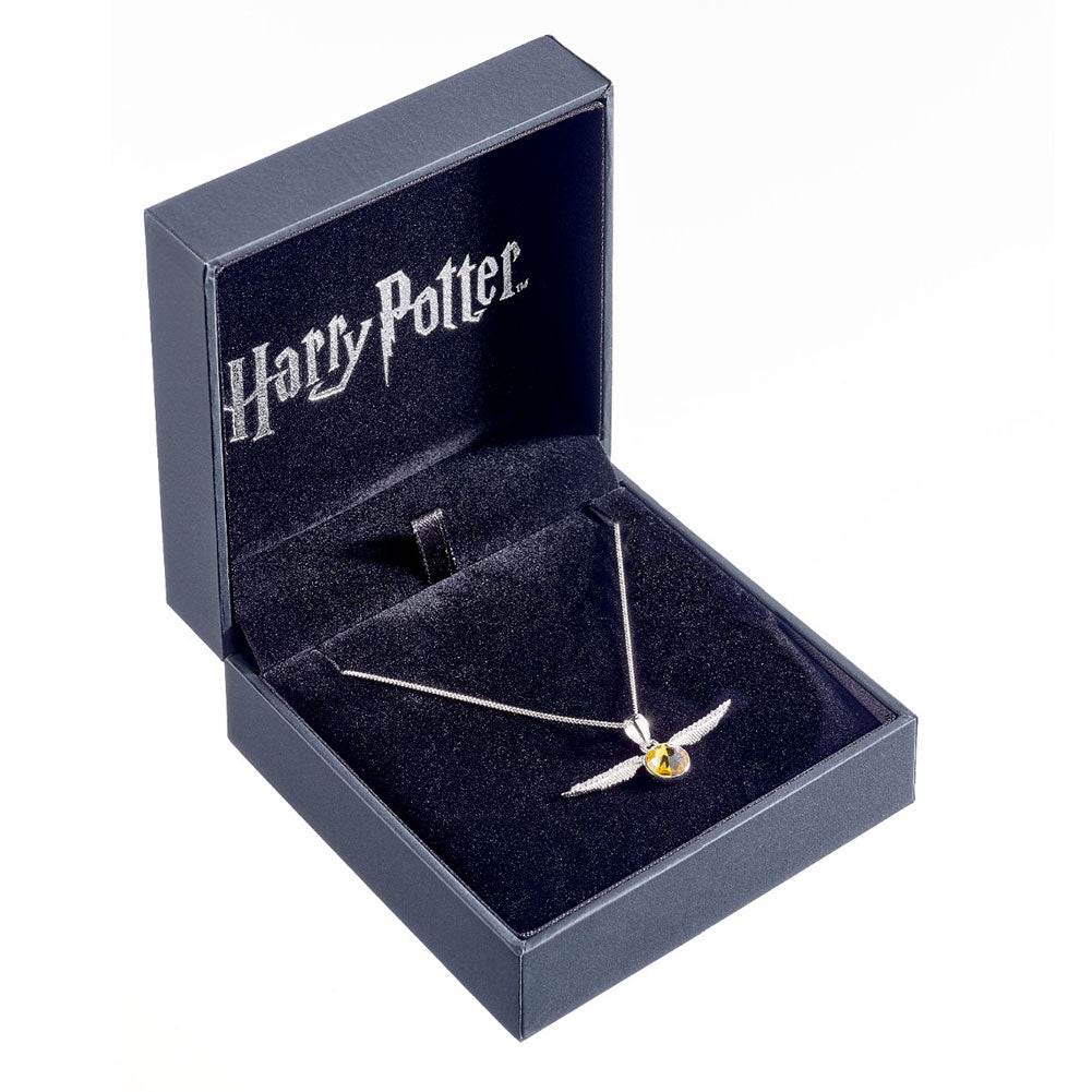 Harry Potter Sterling Silver Crystal Necklace Golden Snitch - Gift Arch