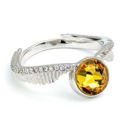 Harry Potter Sterling Silver Crystal Ring Golden Snitch Large - Gift Arch