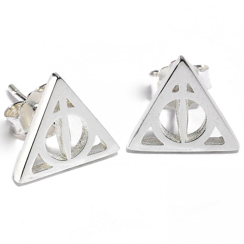 Harry Potter Sterling Silver Earrings Deathly Hallows - Gift Arch