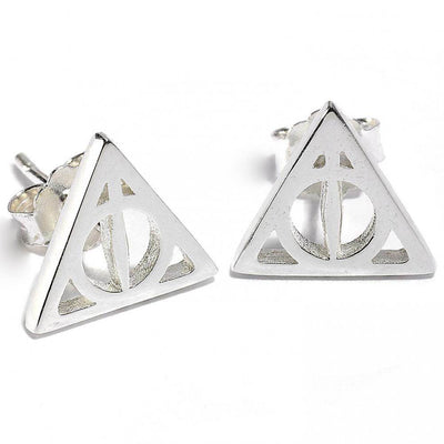 Harry Potter Sterling Silver Earrings Deathly Hallows - Gift Arch