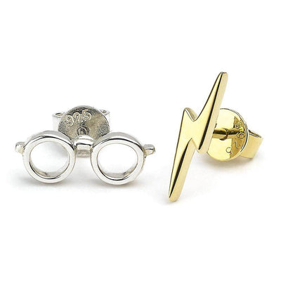 Harry Potter Sterling Silver Earrings Lightning Bolt & Glasses - Gift Arch