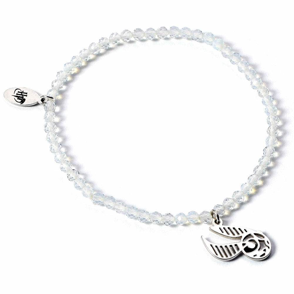 Harry Potter Stone Bracelet With Sterling Silver Charm Golden Snitch - Gift Arch