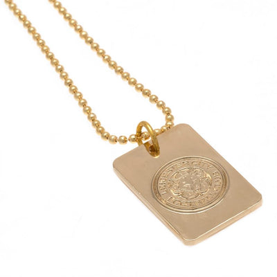 Leicester City FC Gold Plated Dog Tag & Chain - Gift Arch