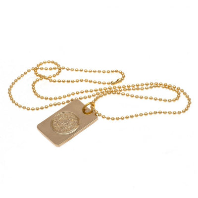 Leicester City FC Gold Plated Dog Tag & Chain - Gift Arch