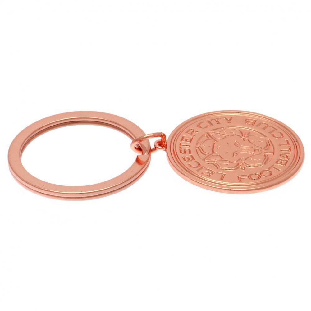 Leicester City FC Rose Gold Crest Keyring - Gift Arch
