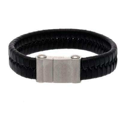 Leicester City FC Single Plait Leather Bracelet - Gift Arch