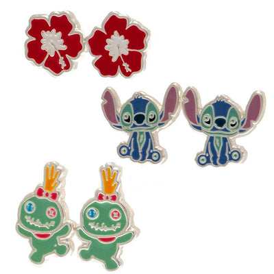 Lilo & Stitch Plated Brass Earring Set - Gift Arch