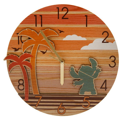 Lilo & Stitch Premium Wooden Wall Clock - Gift Arch