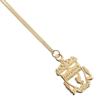 Liverpool FC 18ct Gold Plated on Silver Crest Pendant & Chain - Gift Arch