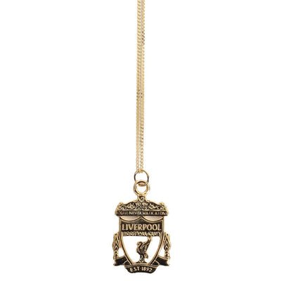 Liverpool FC 18ct Gold Plated on Silver Crest Pendant & Chain - Gift Arch