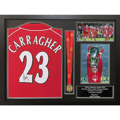 Liverpool FC Carragher Signed Shirt & Medal (Framed) - Gift Arch
