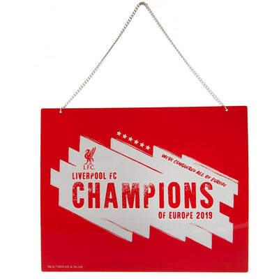 Liverpool FC Champions Of Europe Metal Sign - Gift Arch