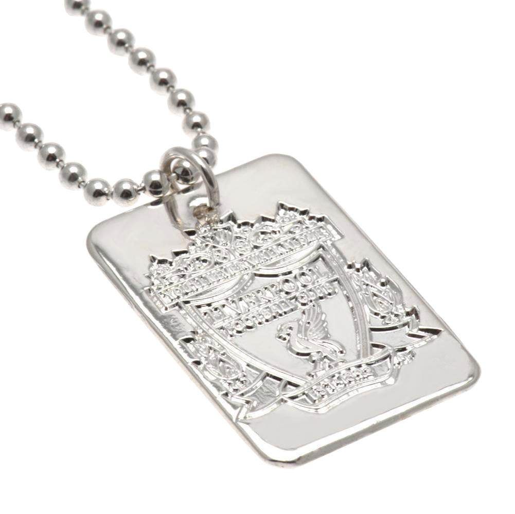 Liverpool FC Silver Plated Dog Tag & Chain - Gift Arch