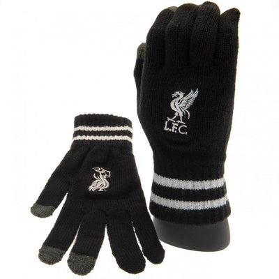 Liverpool FC Touchscreen Knitted Gloves Youths BK - Gift Arch
