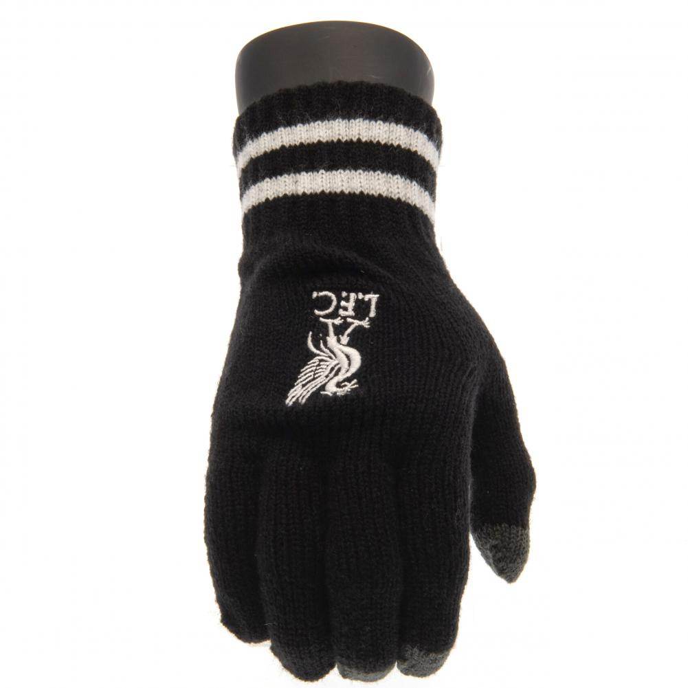 Liverpool FC Touchscreen Knitted Gloves Youths BK - Gift Arch