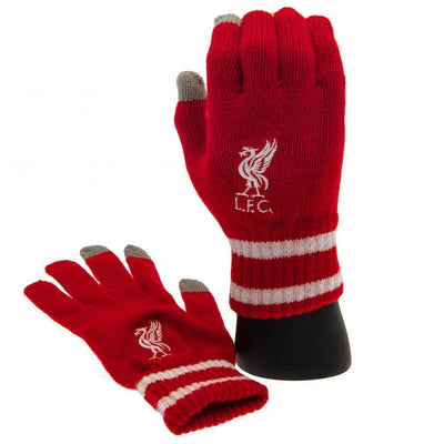 Liverpool FC Touchscreen Knitted Gloves Youths RD - Gift Arch