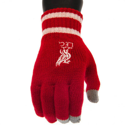 Liverpool FC Touchscreen Knitted Gloves Youths RD - Gift Arch