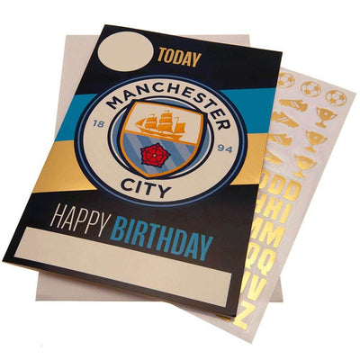 Manchester City FC Birthday Card With Stickers - Gift Arch