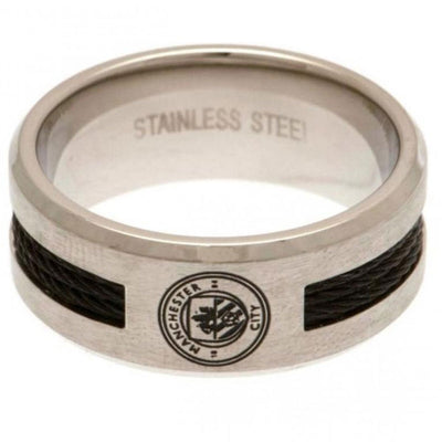 Manchester City FC Black Inlay Ring Small - Gift Arch