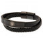 Manchester City FC Black IP Leather Bracelet - Gift Arch