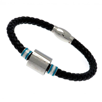 Manchester City FC Colour Ring Leather Bracelet - Gift Arch