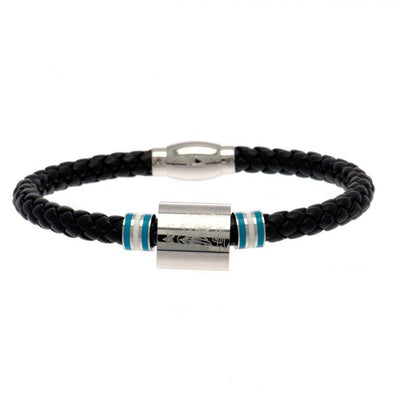 Manchester City FC Colour Ring Leather Bracelet - Gift Arch