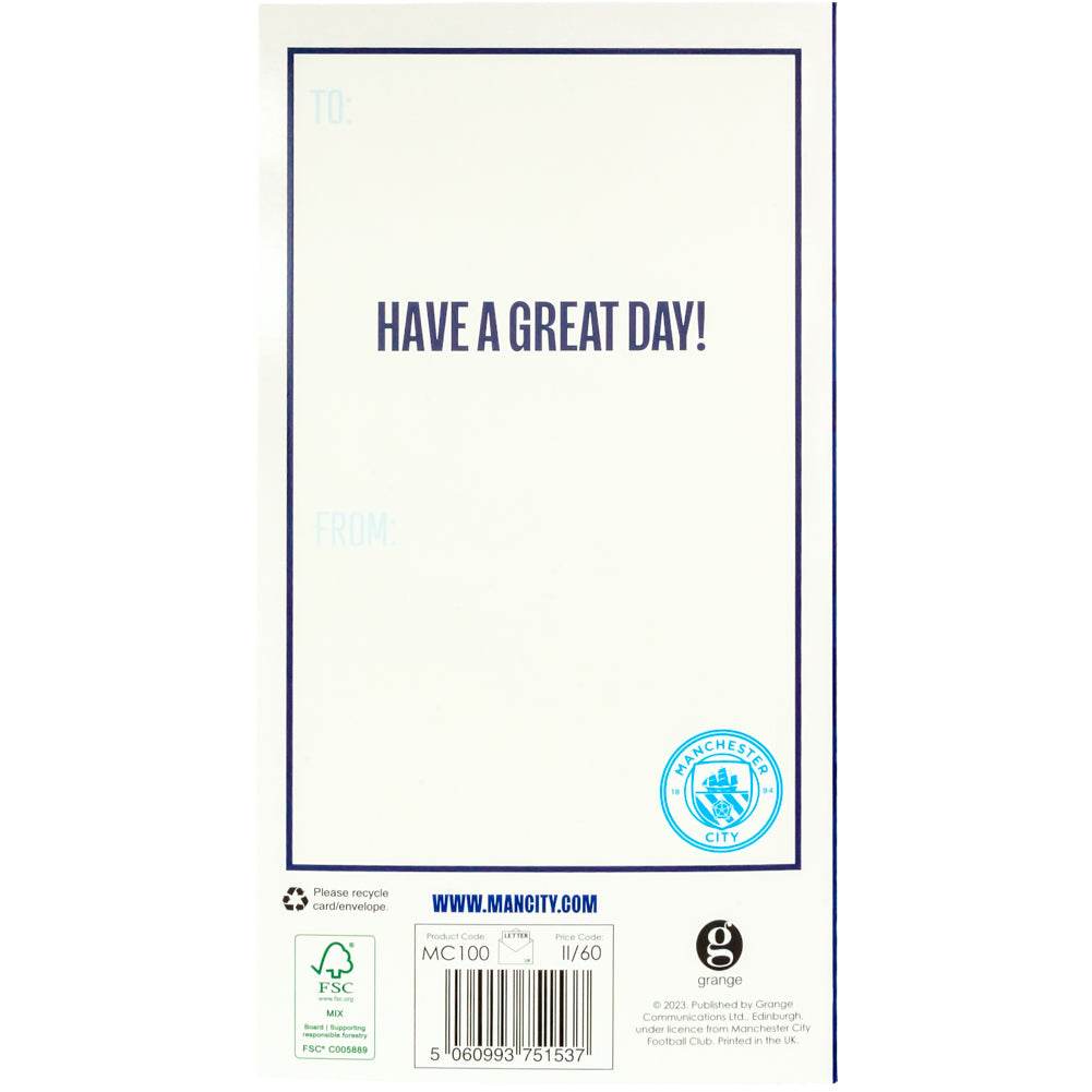 Manchester City FC Crest Birthday Card - Gift Arch