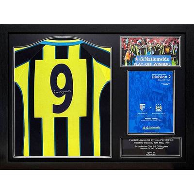 Manchester City FC Dickov Signed Shirt (Framed) - Gift Arch