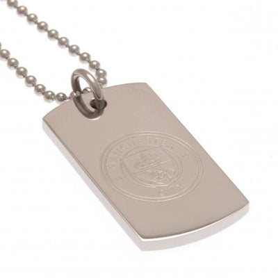Manchester City FC Engraved Dog Tag & Chain - Gift Arch