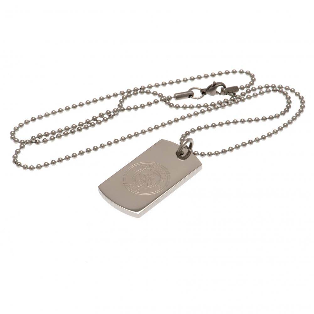Manchester City FC Engraved Dog Tag & Chain - Gift Arch