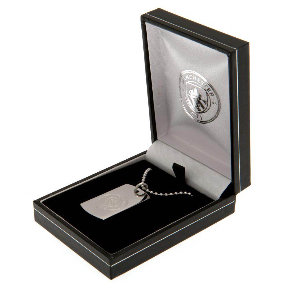 Manchester City FC Engraved Dog Tag & Chain - Gift Arch