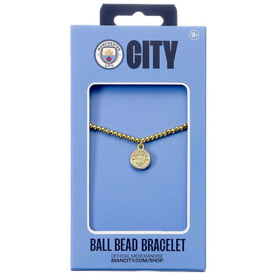Manchester City FC Gold Finish Bead Bracelet - Gift Arch