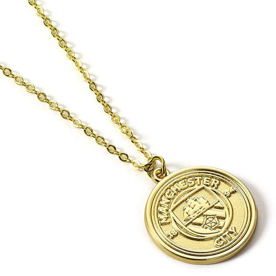 Manchester City FC Gold Finish Crest Necklace - Gift Arch