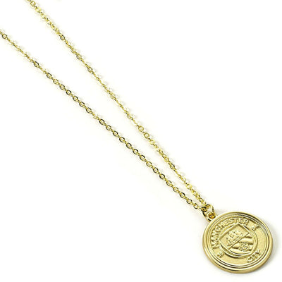 Manchester City FC Gold Finish Crest Necklace - Gift Arch