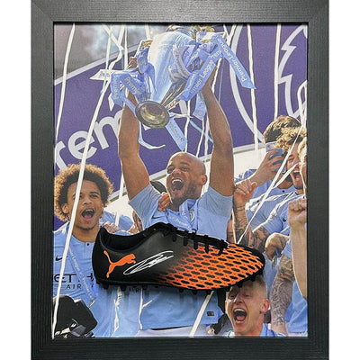 Manchester City FC Kompany Signed Boot (Framed) - Gift Arch