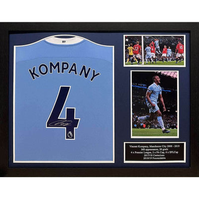 Manchester City FC Kompany Signed Shirt (Framed) - Gift Arch