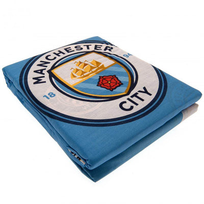 Manchester City FC Pulse Double Duvet Set - Gift Arch