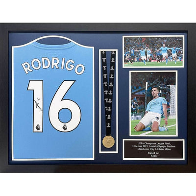 Manchester City FC Rodri Signed Shirt & Medal (Framed) - Gift Arch