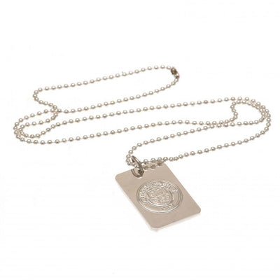 Manchester City FC Silver Plated Dog Tag & Chain - Gift Arch