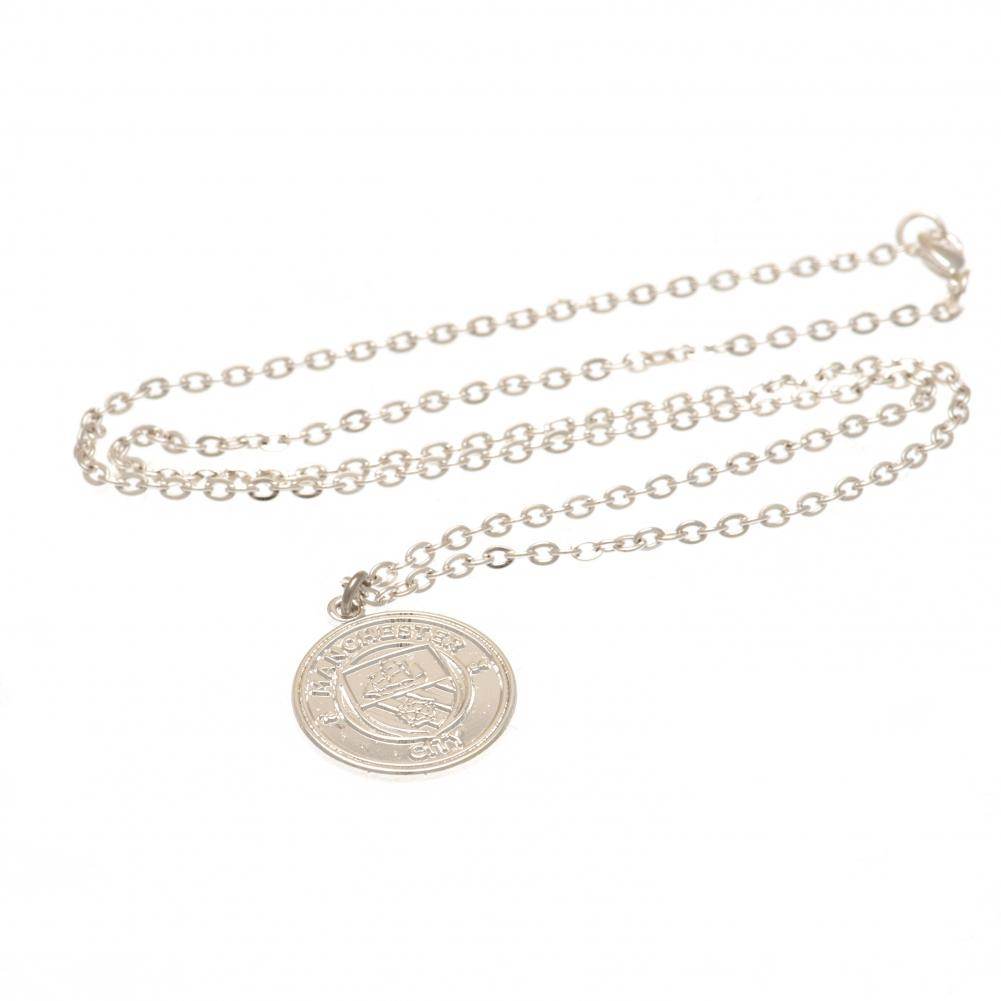 Manchester City FC Silver Plated Pendant & Chain - Gift Arch