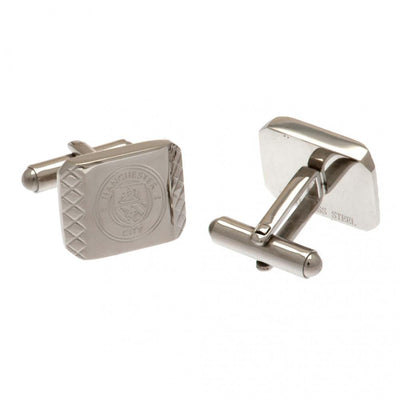 Manchester City FC Stainless Steel Patterned Cufflinks - Gift Arch