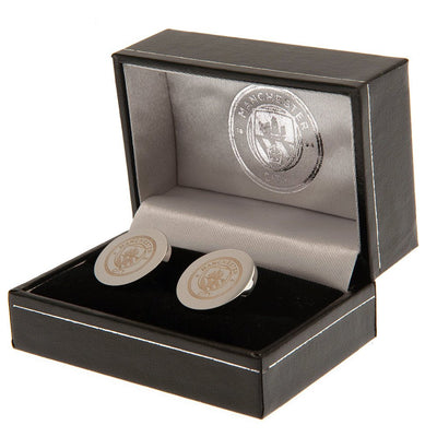 Manchester City FC Stainless Steel Round Cufflinks - Gift Arch