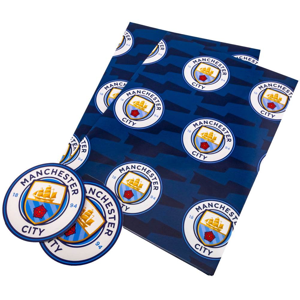 Manchester City FC Text Gift Wrap - Gift Arch